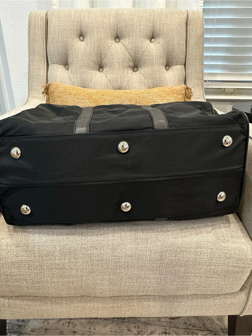 Prada Black Tessuto Weekender Nylon Bag with Leather Trim